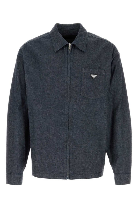 Prada Chambray Shirt — Gray