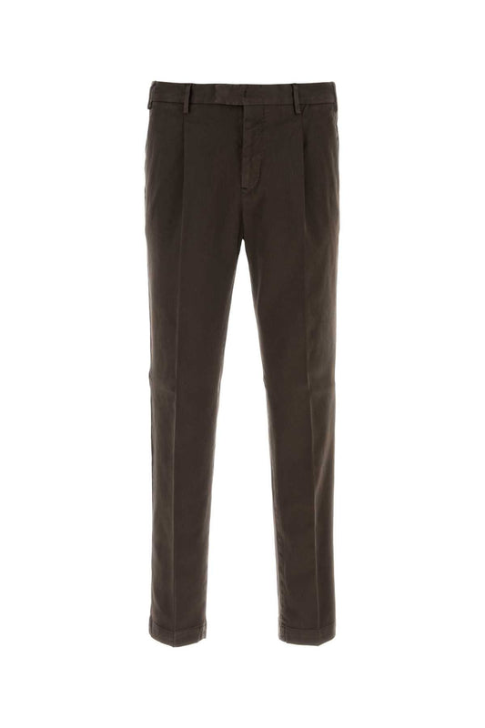 Pt Torino Stretch Cotton Trousers — Brown