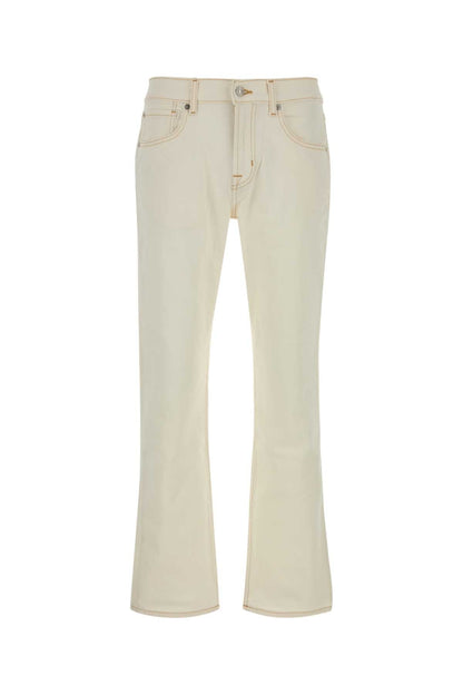 Seven For All Mankind White Stretch Denim Jeans — White