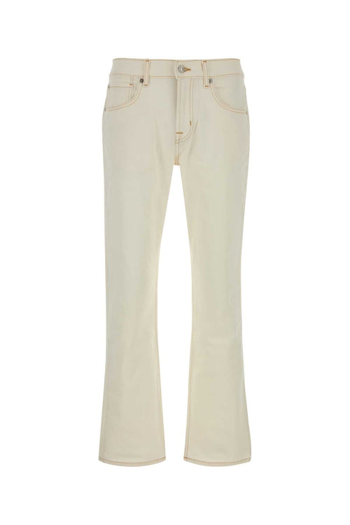 Seven For All Mankind White Stretch Denim Jeans — White