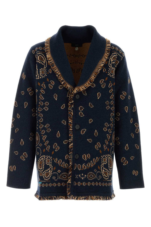 Alanui Jacquard Cardigan — Navy