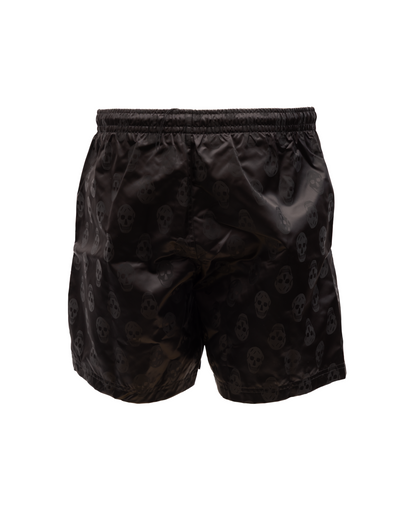 Alexander McQueen Skull-Print Nylon Shorts — Black
