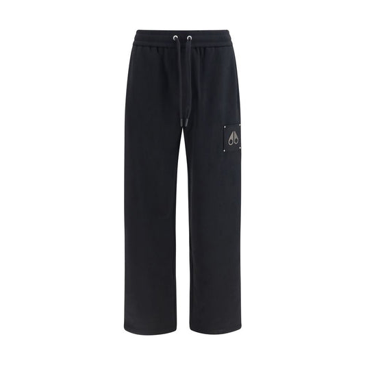 Moose Knuckles Straight Leg Cotton Joggers — Black