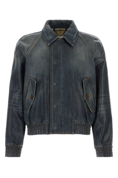 Burberry Cotton Bomber Jacket — Blue
