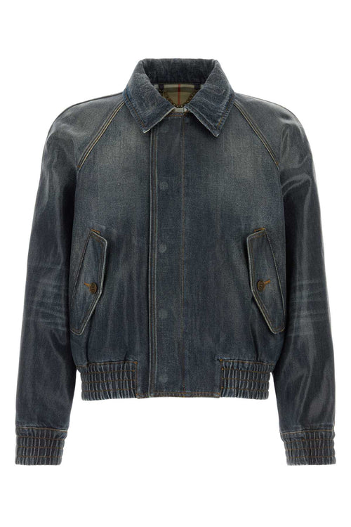 Burberry Cotton Bomber Jacket — Blue