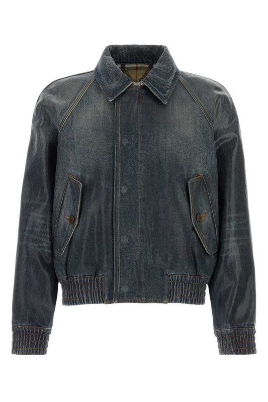 Burberry Cotton Bomber Jacket — Blue