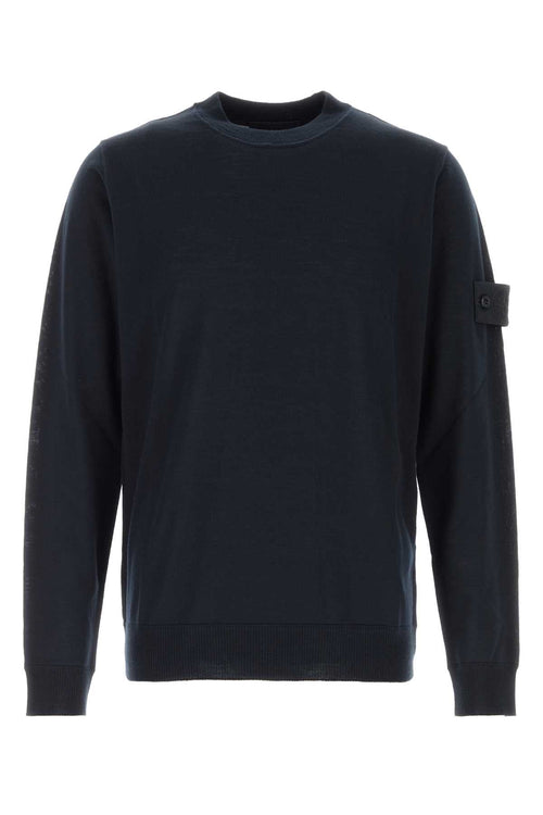 Stone Island Virgin Wool Crew-Neck Sweater — Navy