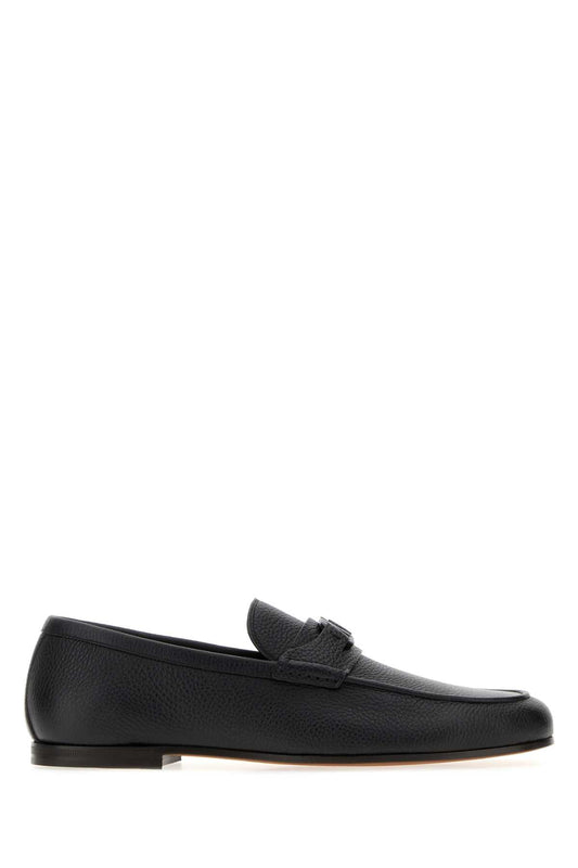 Valentino Garavani Pebbled Leather Loafer — Black