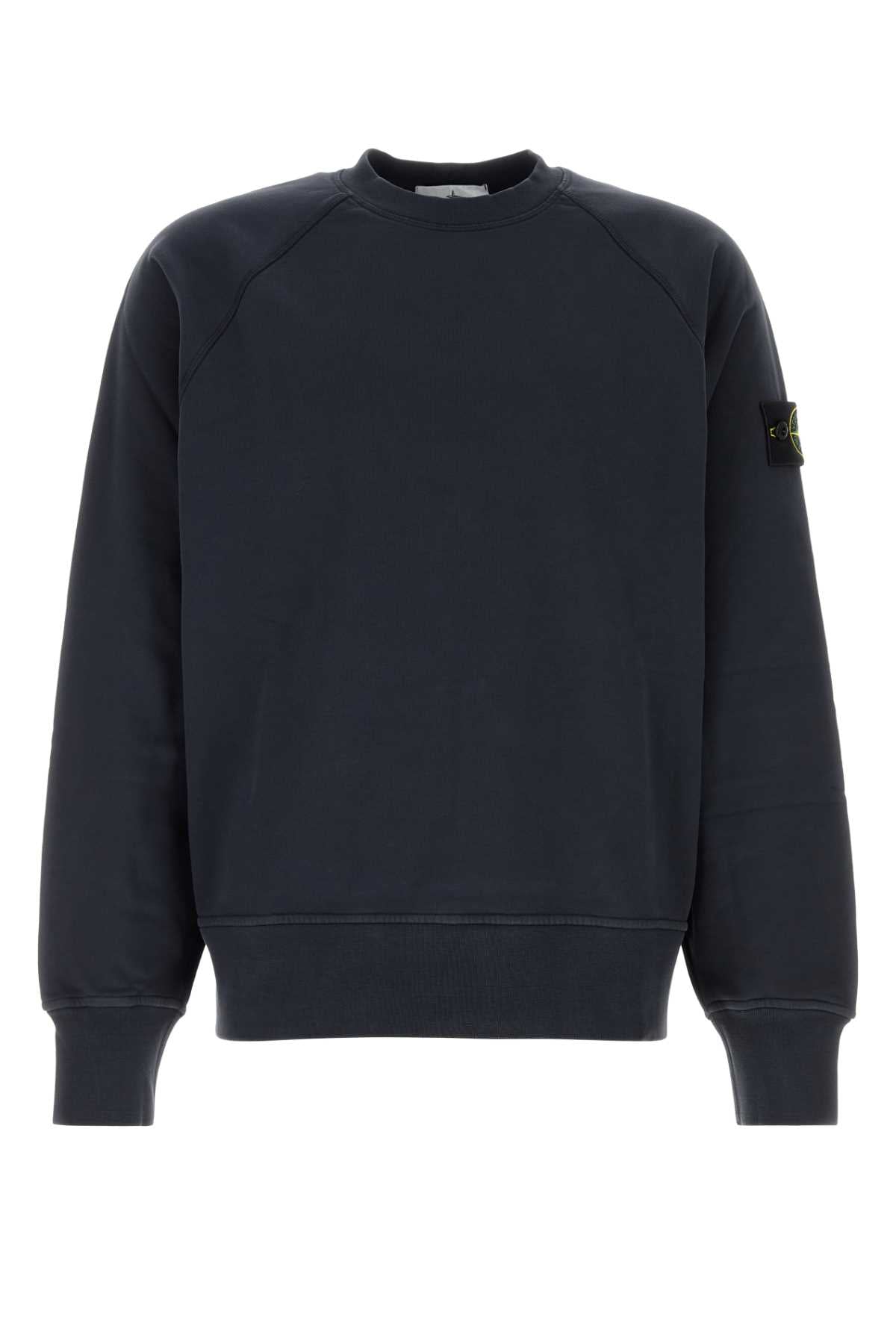 Stone Island Crew-Neck Cotton Sweatshirt — Navy
