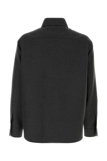 Valentino Garavani Vgold Overshirt — Gray