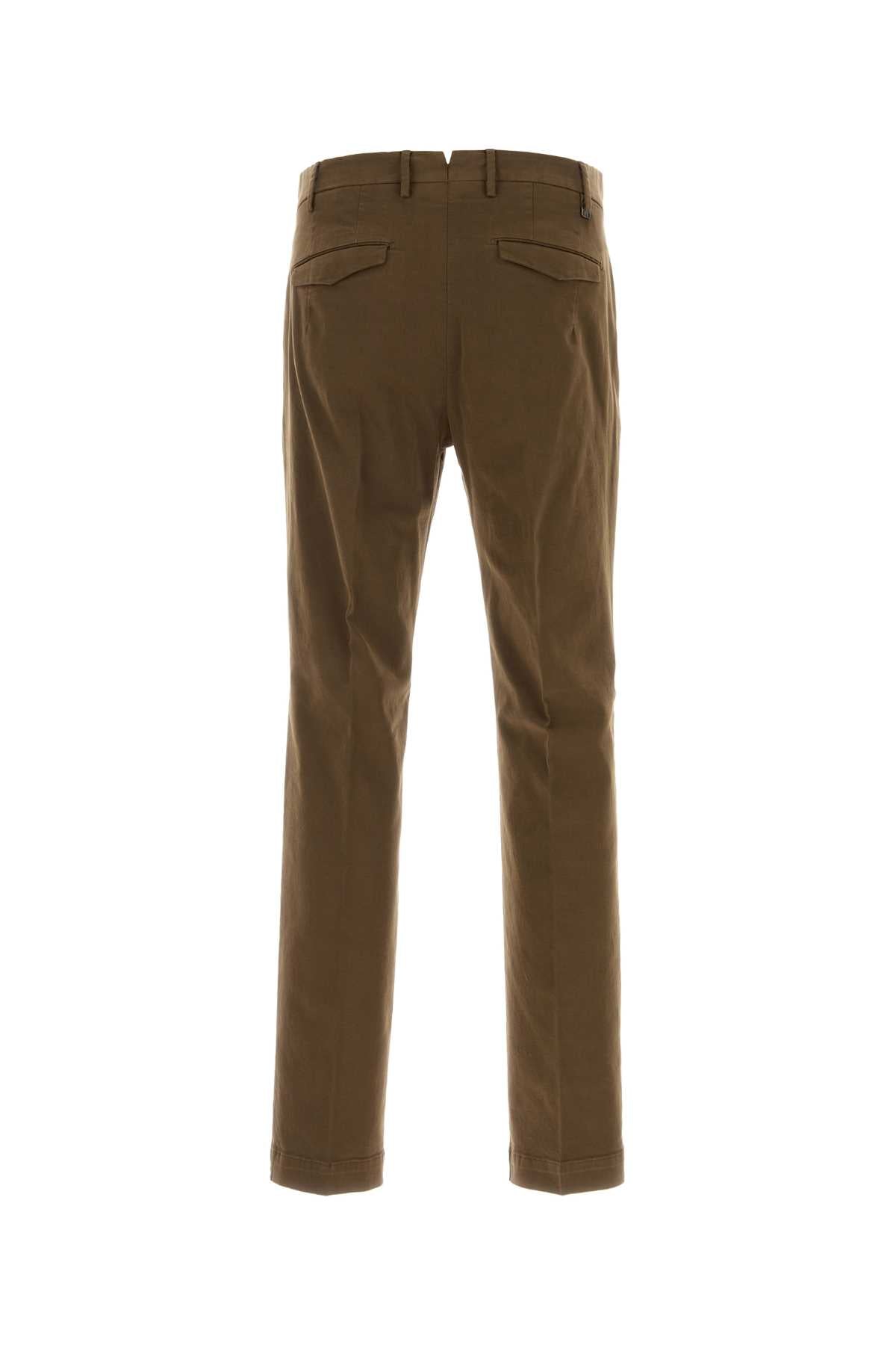 Pt Torino Stretch Cotton Trousers — Brown