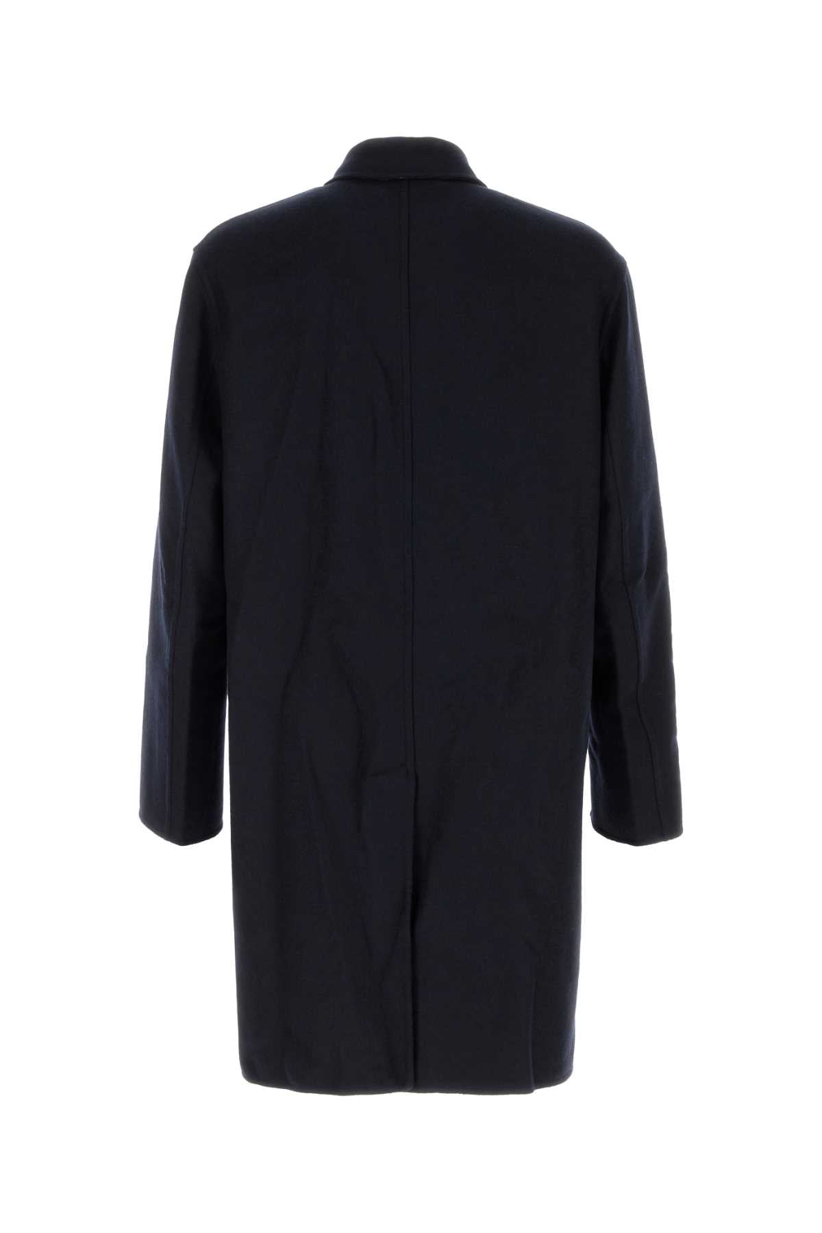 Etro Wool Blend Reversible Coat — Navy