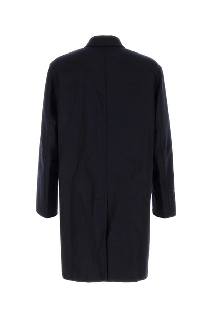 Etro Wool Blend Reversible Coat — Navy