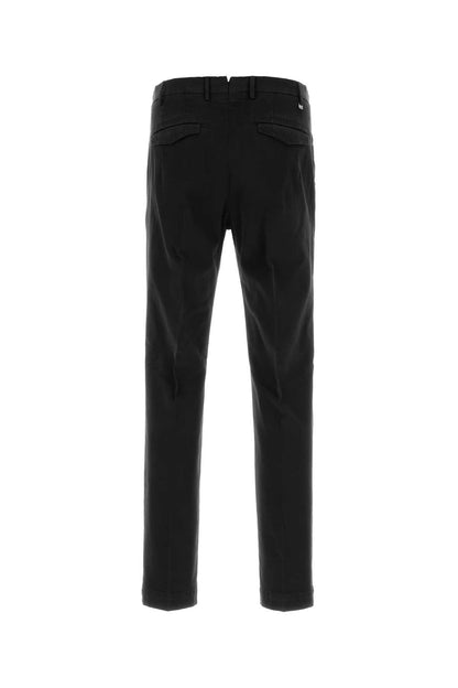 Pt Torino Stretch Cotton Trousers — Black