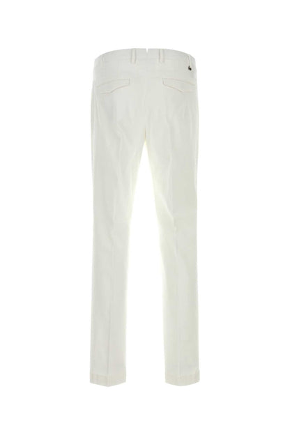 Pt Torino Cotton-Elastane Stretch Trousers — White