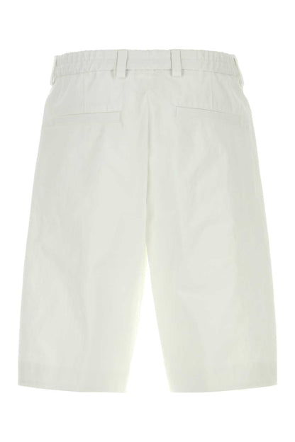 Hugo Boss Cotton Bermuda Shorts — White