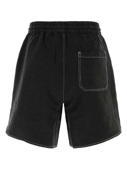 Amiri Script Bermuda Shorts — Black