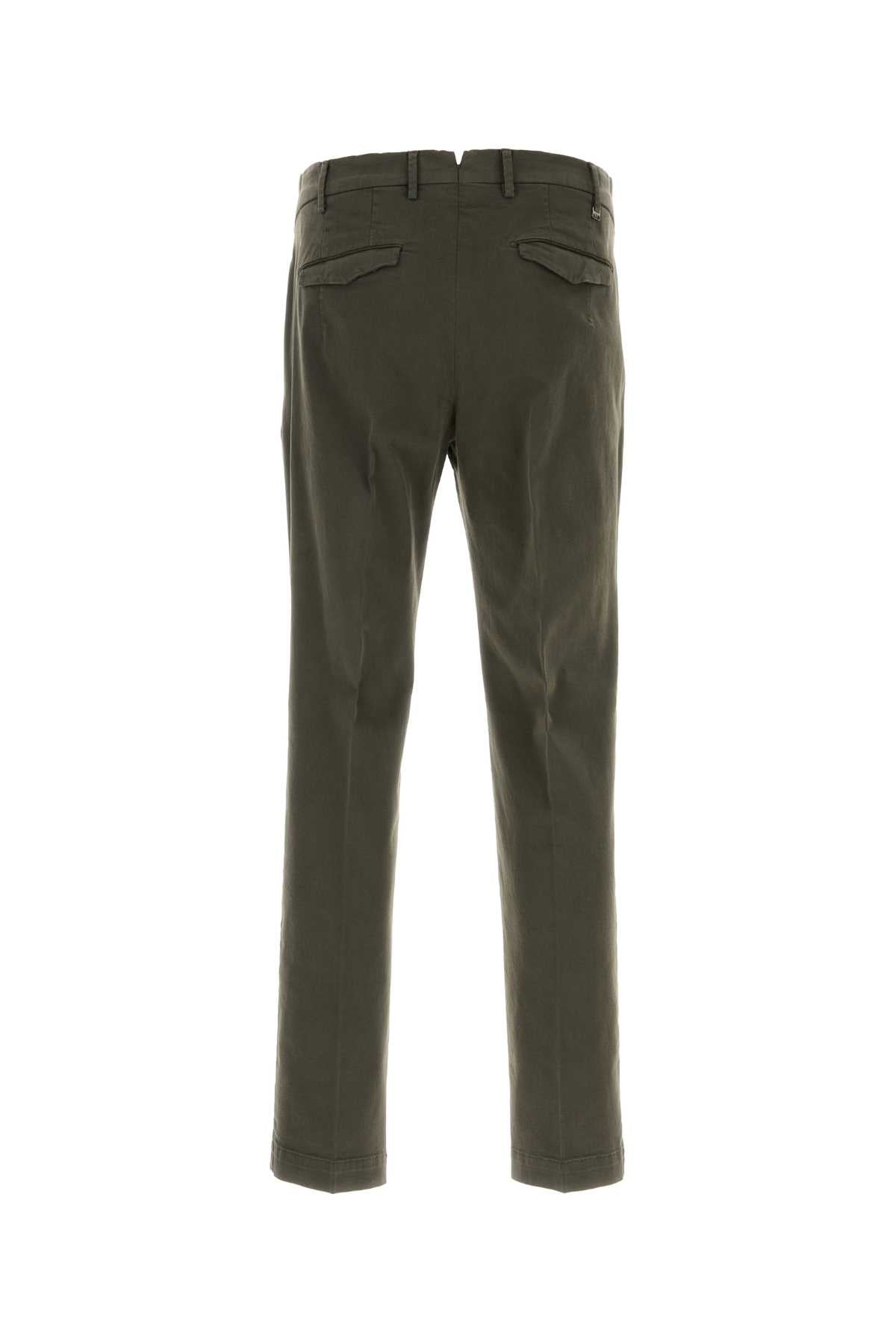 Pt Torino Stretch Cotton Trousers — Green