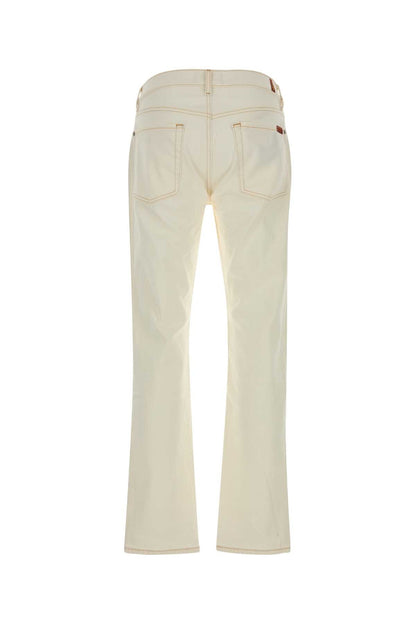 Seven For All Mankind White Stretch Denim Jeans — White