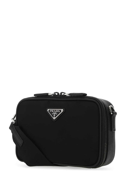 Prada Leather and Nylon Crossbody Bag — Black