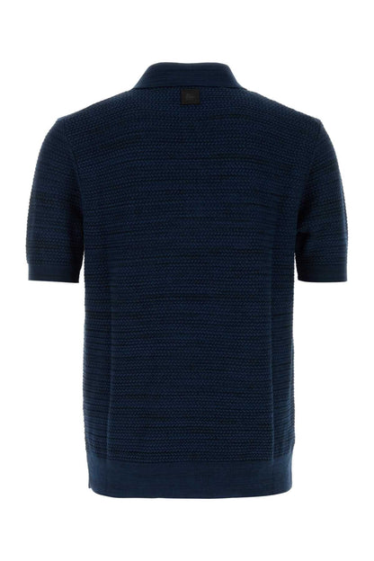 Etro Textured Cotton Polo — Navy
