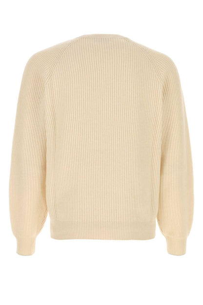 Brunello Cucinelli Ribbed Cashmere Sweater — Beige