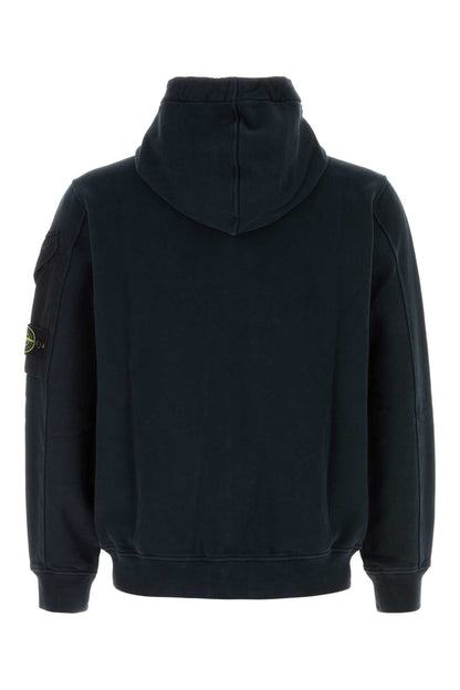 Stone Island Cotton Gabardine Hooded Hooded Jacket — Navy