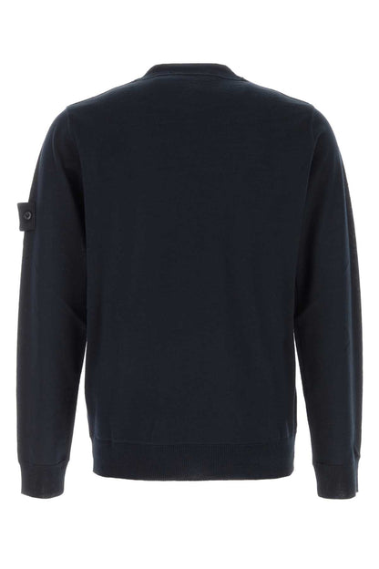 Stone Island Virgin Wool Crew-Neck Sweater — Navy