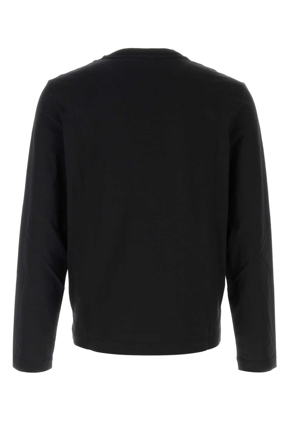 AMI Paris Embroidered Heart Logo Sweatshirt — Black