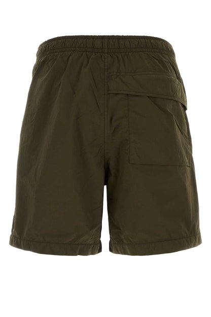 Stone Island Nylon Cargo Shorts — Green