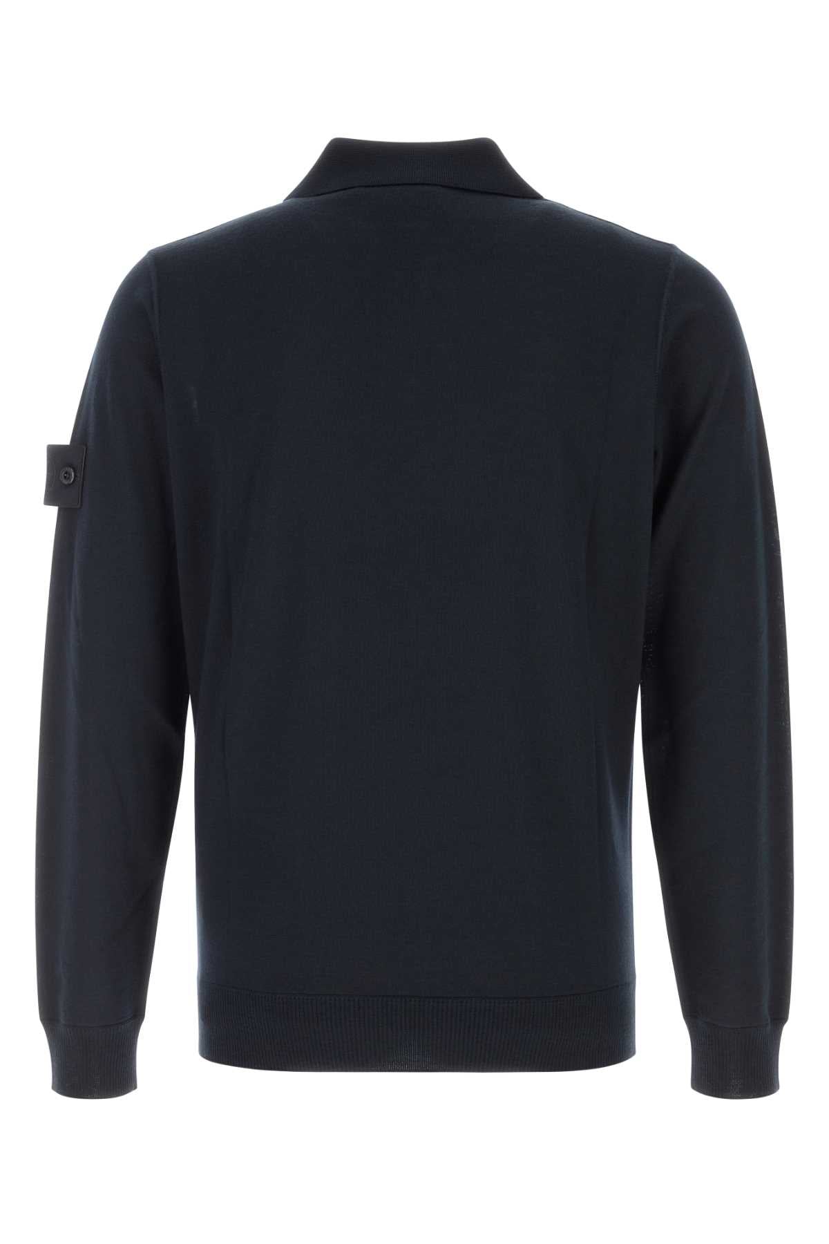 Stone Island Virgin Wool Polo — Navy