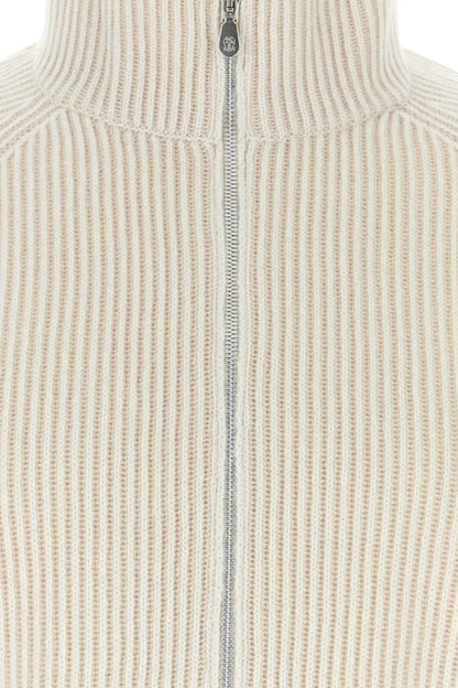 Brunello Cucinelli Ribbed Cashmere Cardigan — Beige