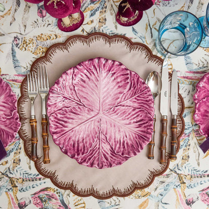 Aubergine Serena Cabbage Dinner Plates (Set of 4)