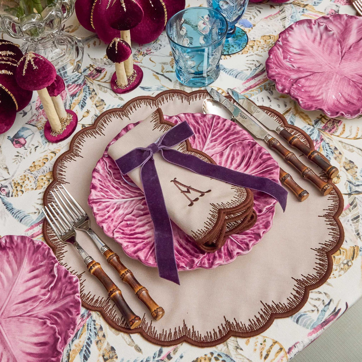 Taupe & Chocolate Isabella Napkins (Set of 4)