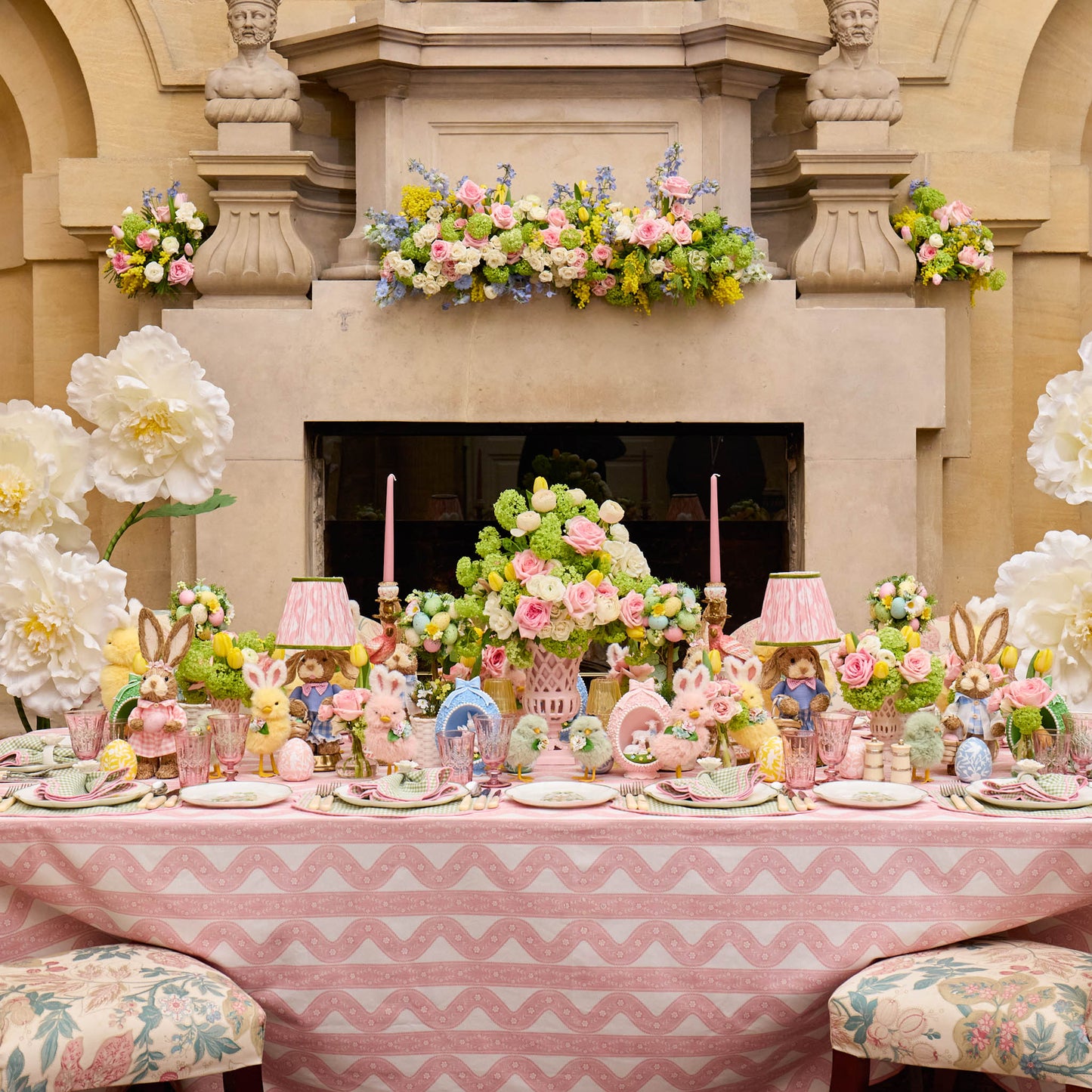 Green & Pink Eloise Gingham Placemats & Napkins (Set of 4)