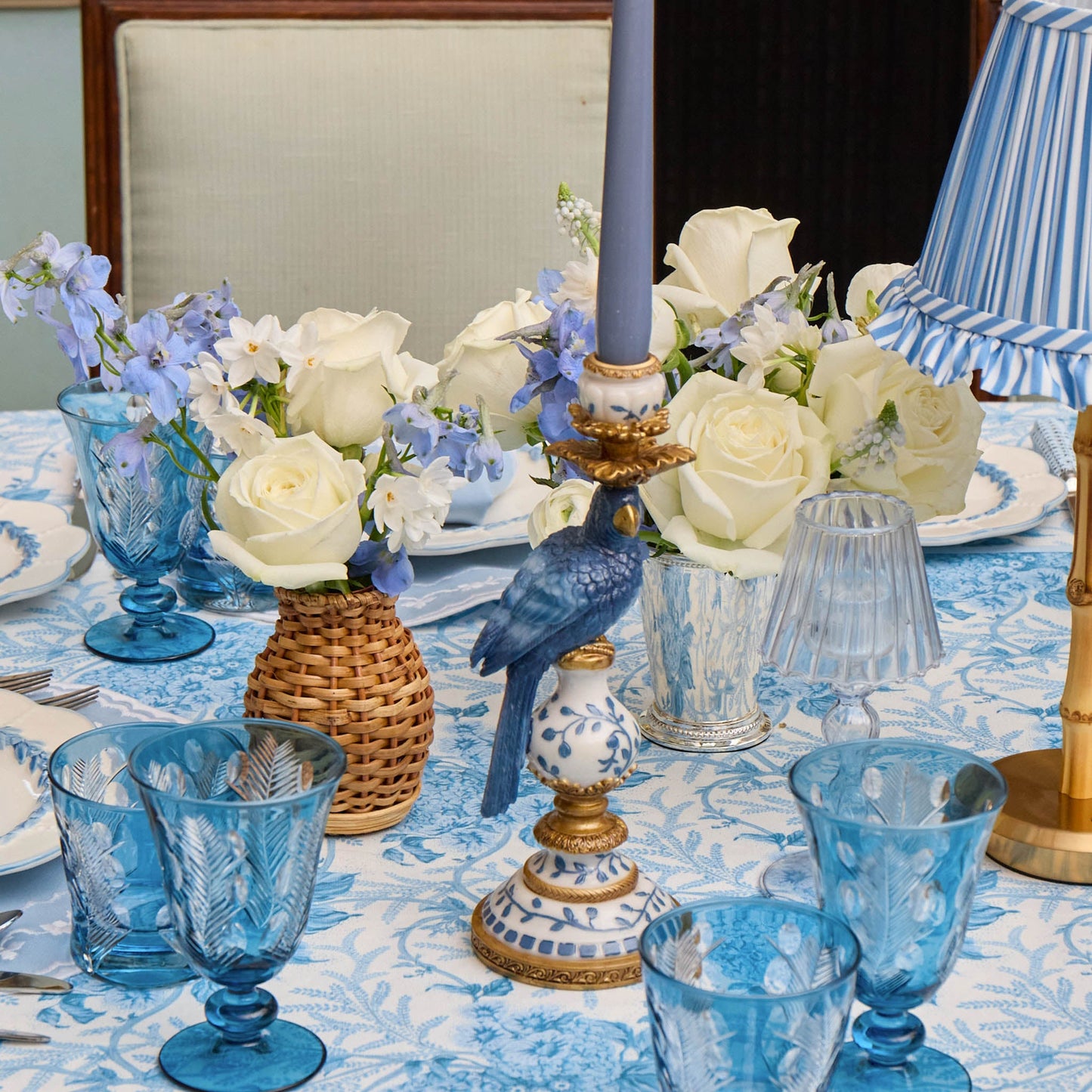 Blue Parrot Candle Set (Dusty Blue)
