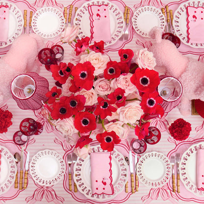 Pink & Red Eloise Linen Placemats & Fifi Poodle Napkins (Set of 4)