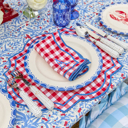 Red Gingham Felix Placemats & Napkins (Set of 4)