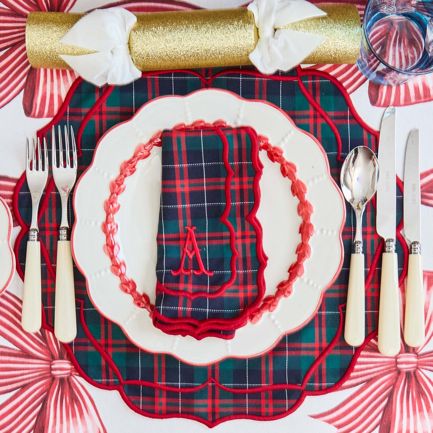 Red & Blue Sylvia Tartan Napkins (Set of 4)