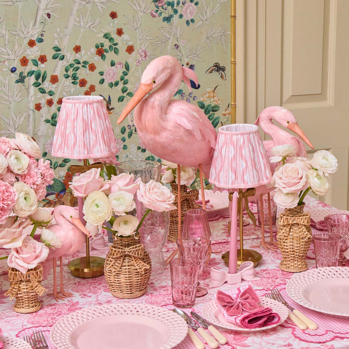 Pink Saskia Stork (Pair) - 60cm