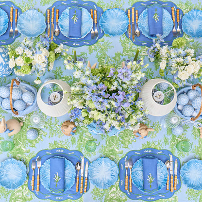 Blue Serena Cabbage Dinner Plates (Set of 4)