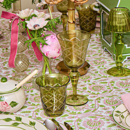 Olive Engraved Water Glasses (Set of 4)