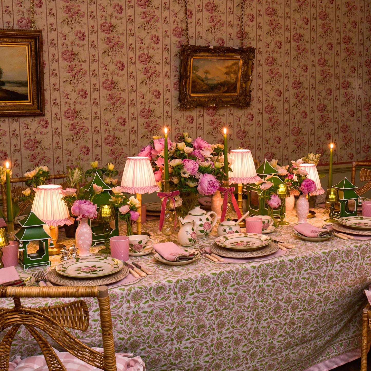 Pink Ribboned Camille Olive Candle Set