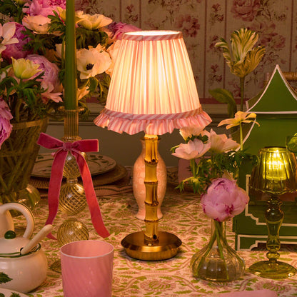 Pink Striped Ruffle Lampshade (18cm)