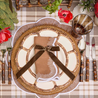 Petal Burnt Bamboo Dinner Plate