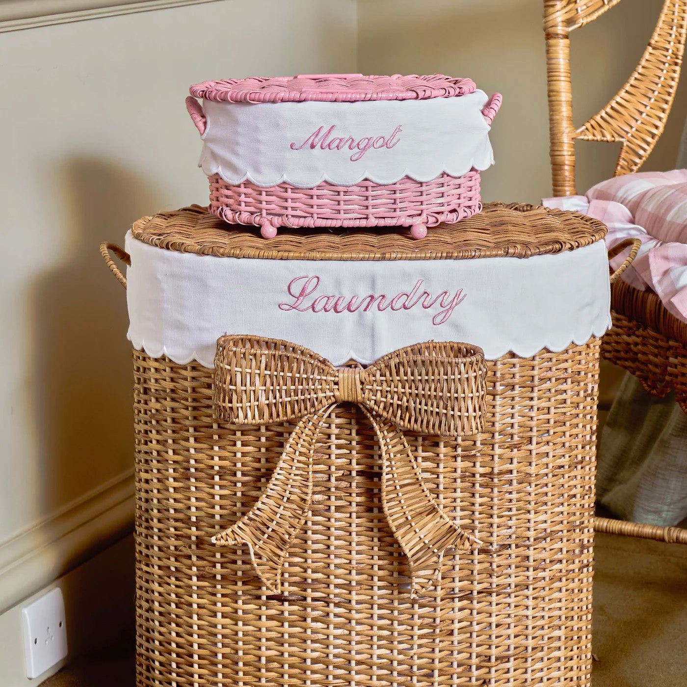 Isabella Rattan Bow Laundry Basket