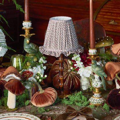 Chocolate Lotus Ruffle Lampshade (18cm)