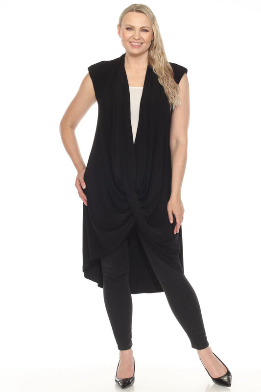 Joseph Ribkoff Black Cap Sleeve Longline Cover Up 251052