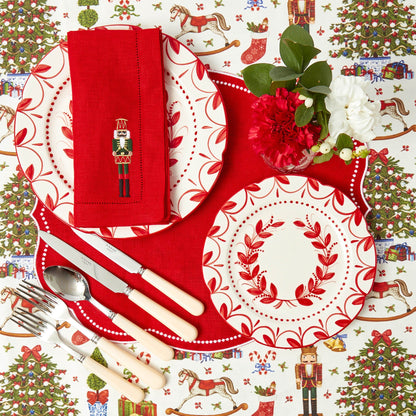 Red Eloise Linen Placemats (Set of 4)