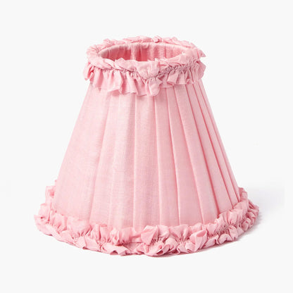 Edie Rechargeable Lamp with Pale Pink Frilled Silk Shade (18cm)